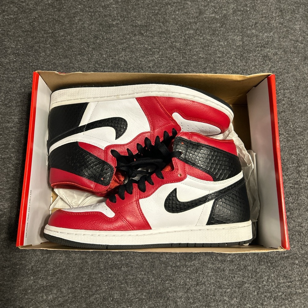 Red and Black High-Top Sneakers